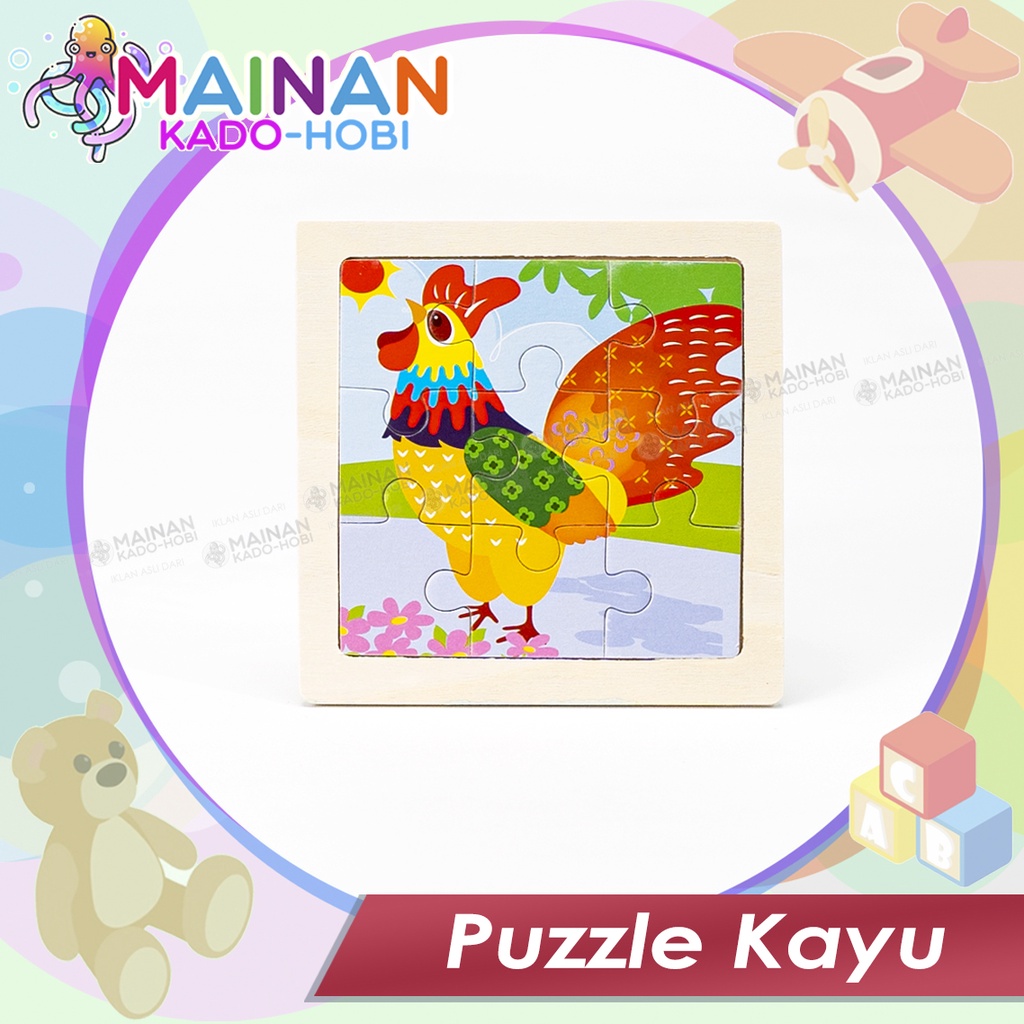 MAINAN KADO ULANG TAHUN HOBI ANAK PUZZLE KAYU KARAKTER ANIMAL