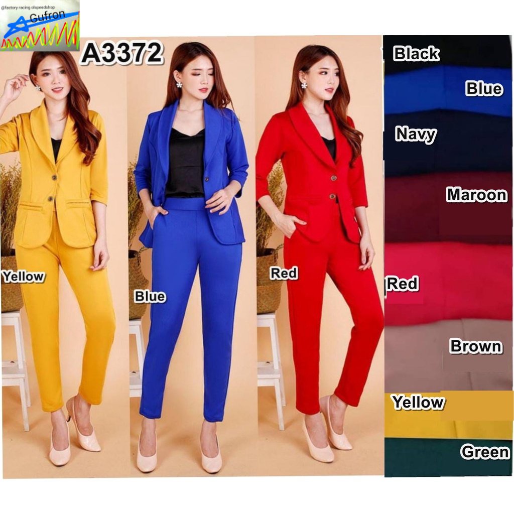 Setelan blazer wanita scuba
