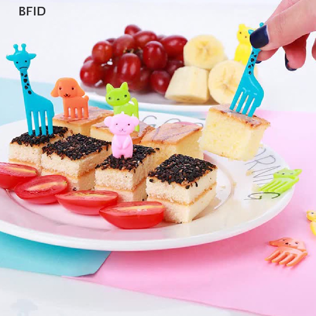 [BFID] Garpu Buah Mini Kartun Anak Snack Kue Dessert Fruit Pick Tusuk Gigi Decor [ID]