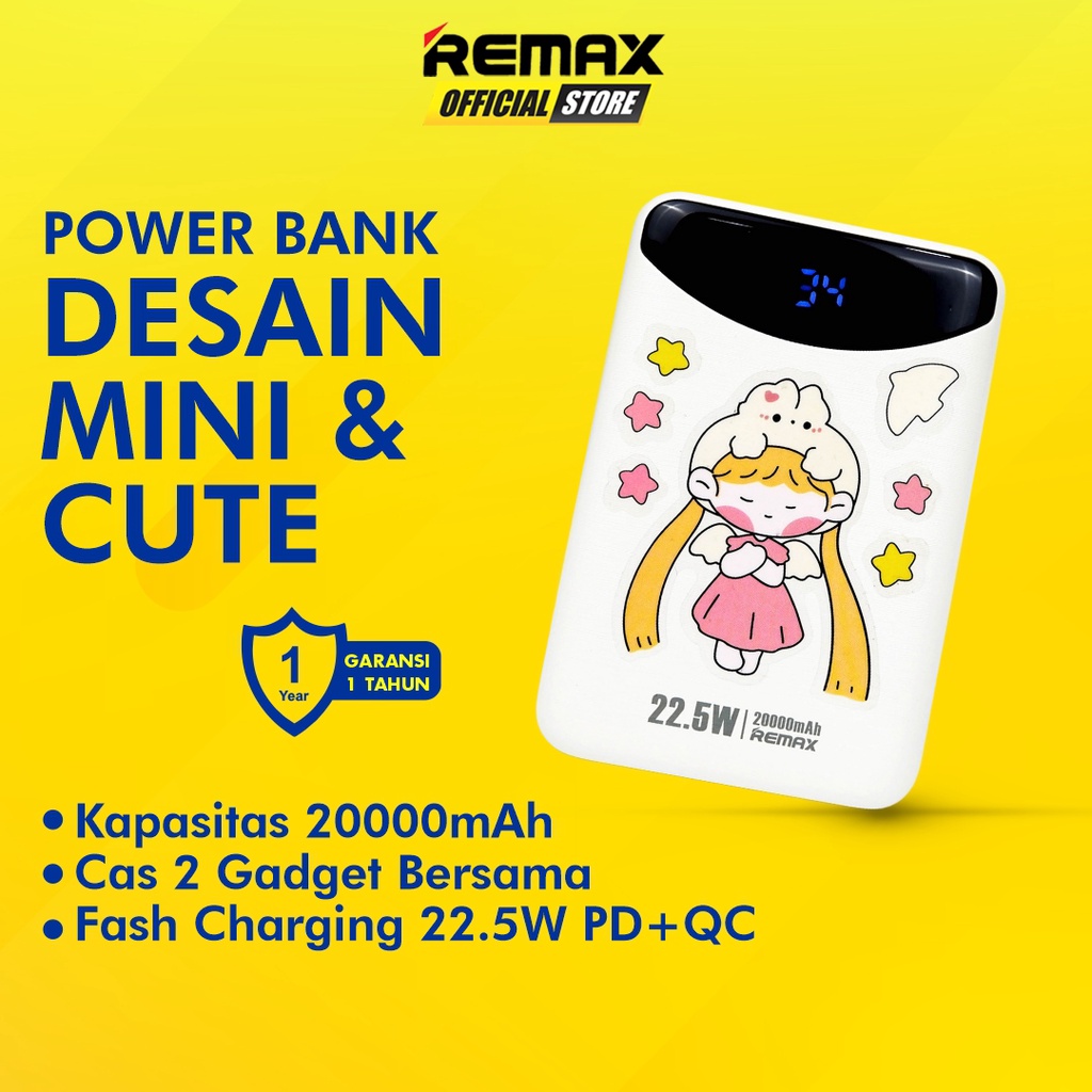 Remax Ritry II Power Bank 20000mAh Mini Slim Fast Charging 22.5W RPP-68 FREE STICKER