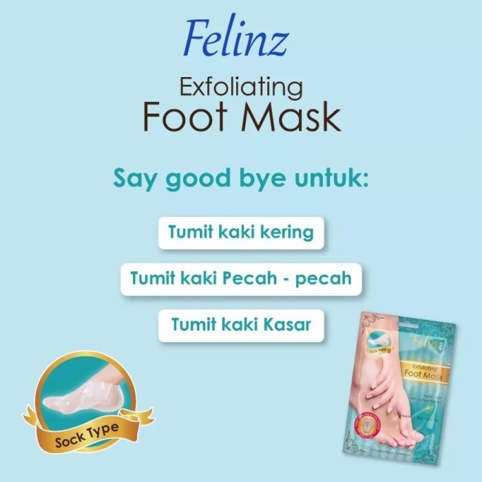 FELINZ EXFOLIATING FOOT MASK MASKER KAKI FELINZ ORIGINAL BPOM