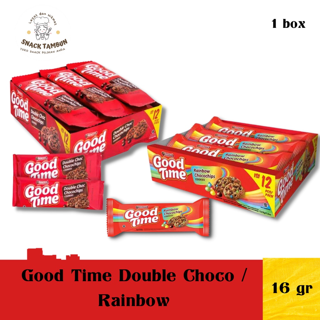 

Biskuit Good Time Cookies Double Choc Rainbow