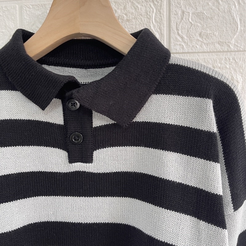 POLO SWEATER STARLA BLASTER STRIPPE LENGAN PANJANG