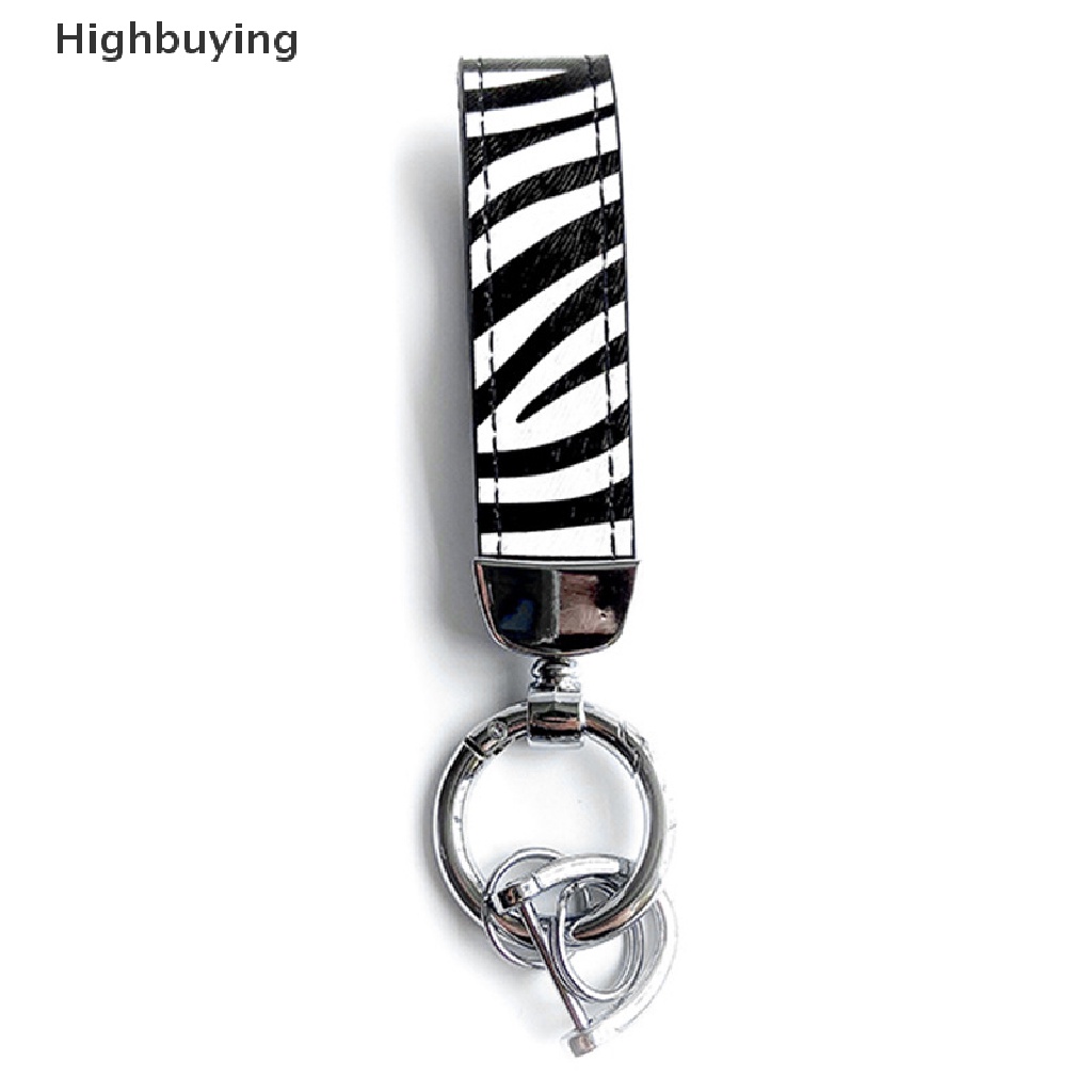 Hbid Kulit Asli Gantungan Kunci Lanyard Pria Wanita Motif Leopard Zebra Ular Hadiah Glory