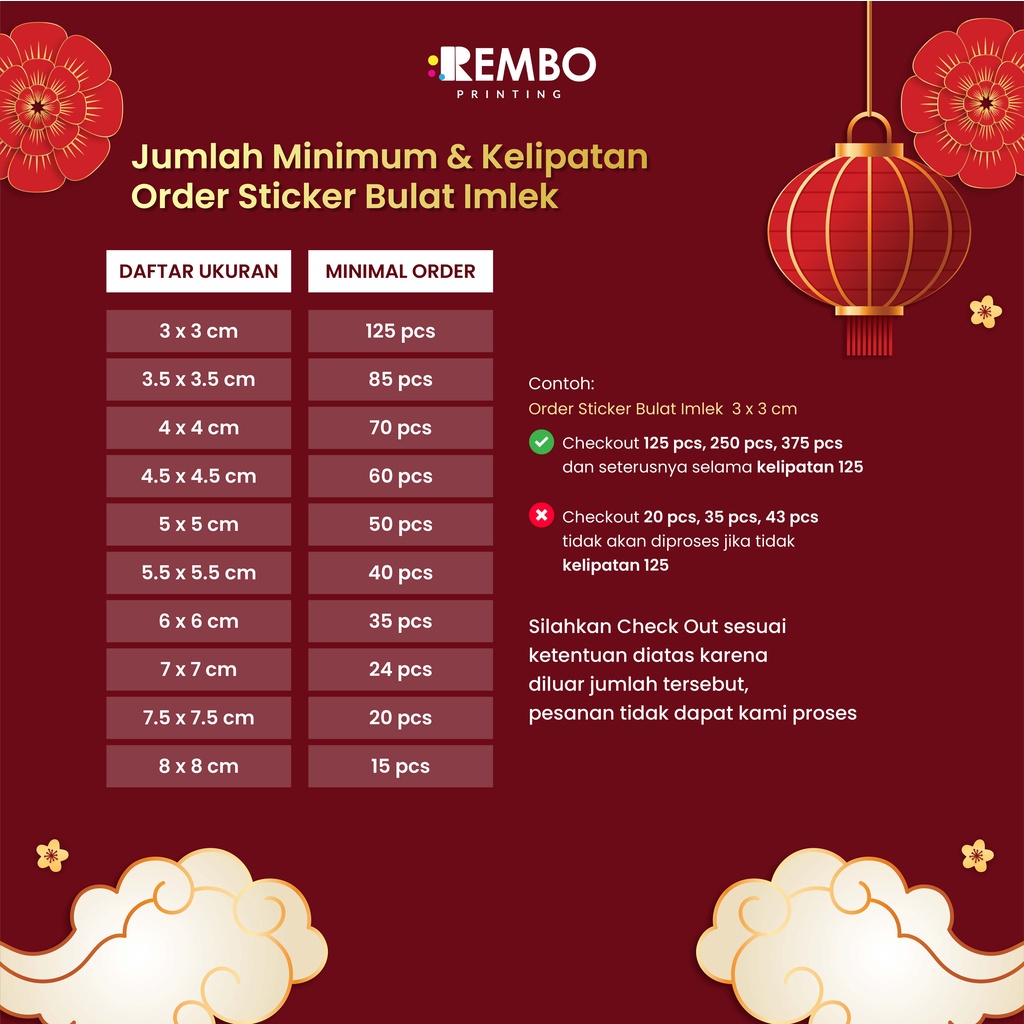 Sticker Bulat Tahun Baru Imlek - Sticker Bulat - Sticker Souvenir - Sticker Hampers - Chinese new Year - Cetak Sticker Murah