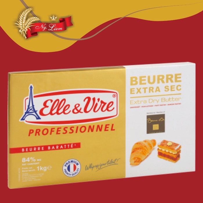 ELLE &amp; VIRE Professional Butter Sheet 84% / Beurre Extra Sec 1 kg