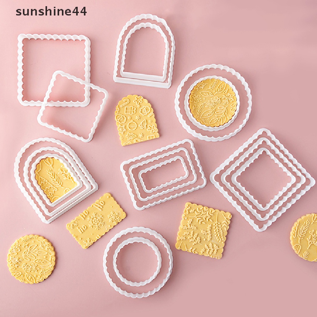 Sunshine 1PC Cetakan Biskuit Bentuk Geometris Fondant Pastry Cutter Alat Baking Cookies Mold.