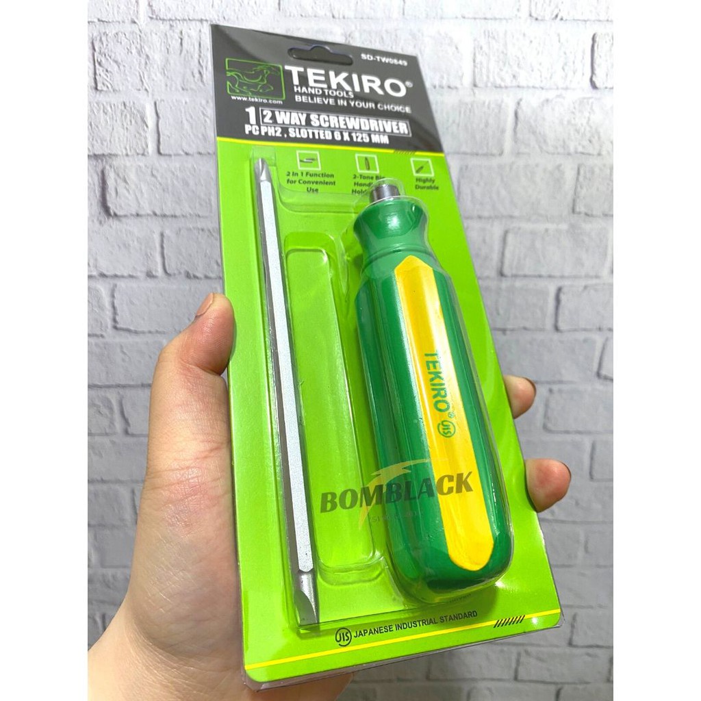 Obeng Bolak Balik TEKIRO Plus Minus 2 Arah 6x125mm Two Way Screwdriver