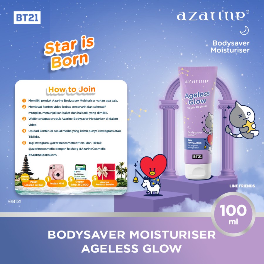 AZARINE AGELESS GLOW BODYSAVER SERUM 100ML UNGU