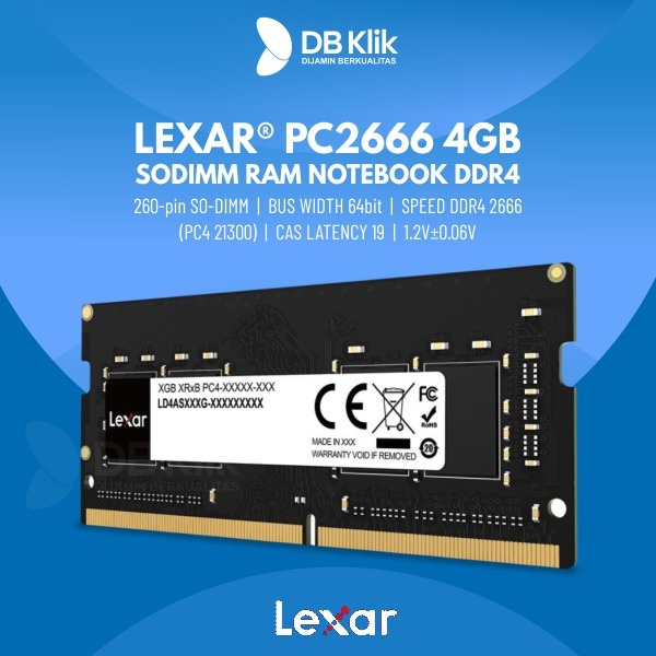 Memory RAM LEXAR DDR4 4GB PC2666 SODIMM - RAM Notebook DDR4 4GB