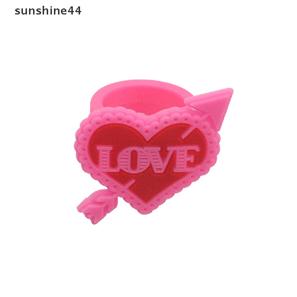 Sunshine Lingkungan Valene's Day Love Angel Ring Gadis Cowok chindren PVC Silicone Ring Handmade Cincin Kartun Anak.