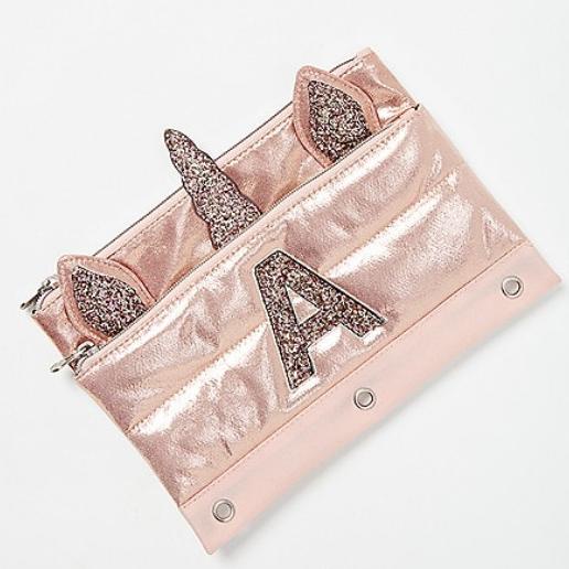 

JUSTICE - Rose Gold Quilted Unicorn - Pencil Case