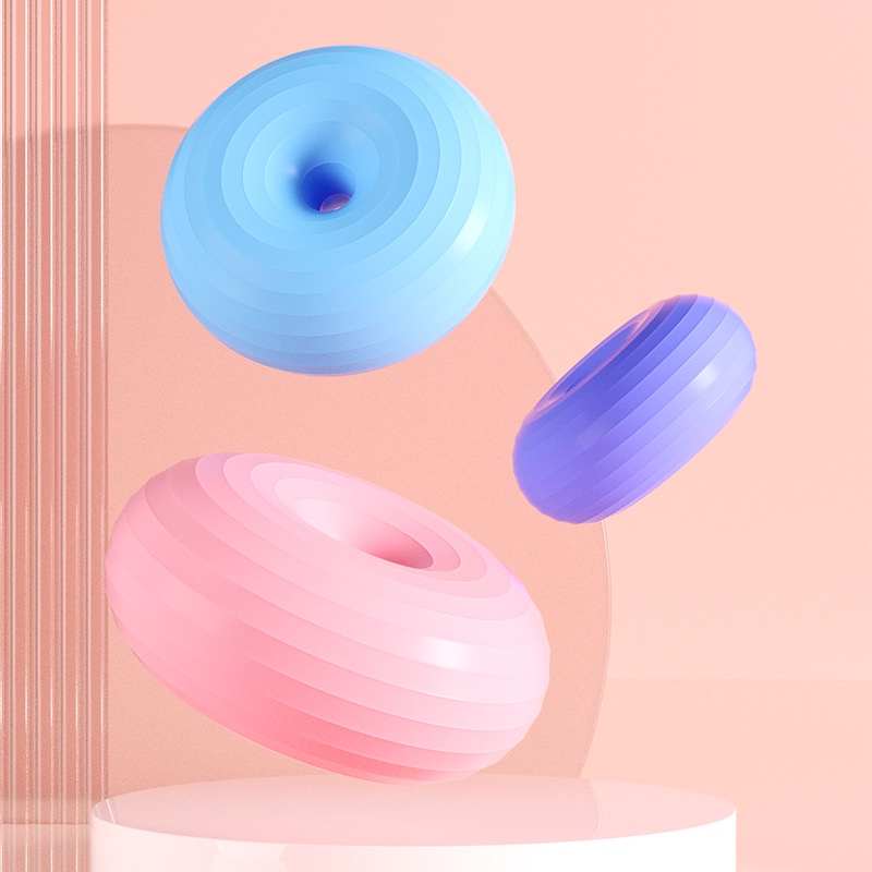 50cm Yoga Ball Donut Explosion-Proof PVC Doughnut Shape Fitness Balance Balls Exercise Ball Bola Yoga