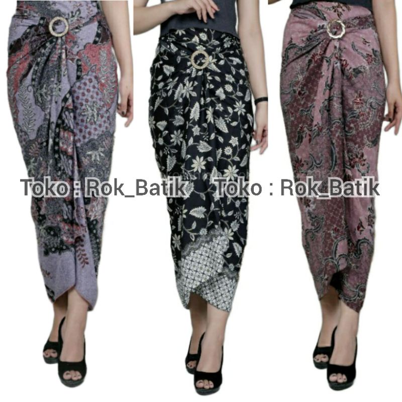 (50 Motif) Rok Lilit Batik Bawahan Kebaya Modern Rok Serut Batik Free Ring Kain Batik Floral Batik Couple Pasangan