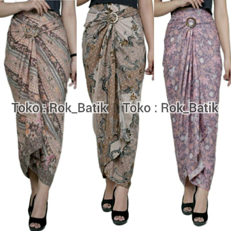 (50 Motif) Rok Lilit Batik Bawahan Kebaya Modern Rok Serut Batik Free Ring Kain Batik Floral Batik Couple Pasangan