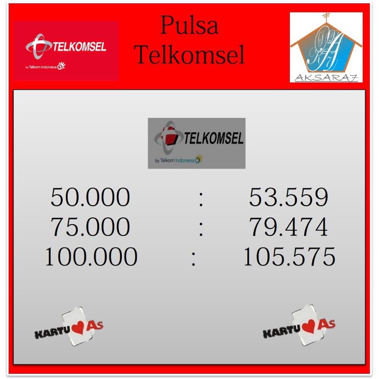 Pulsa Telkomsel 50k-100k