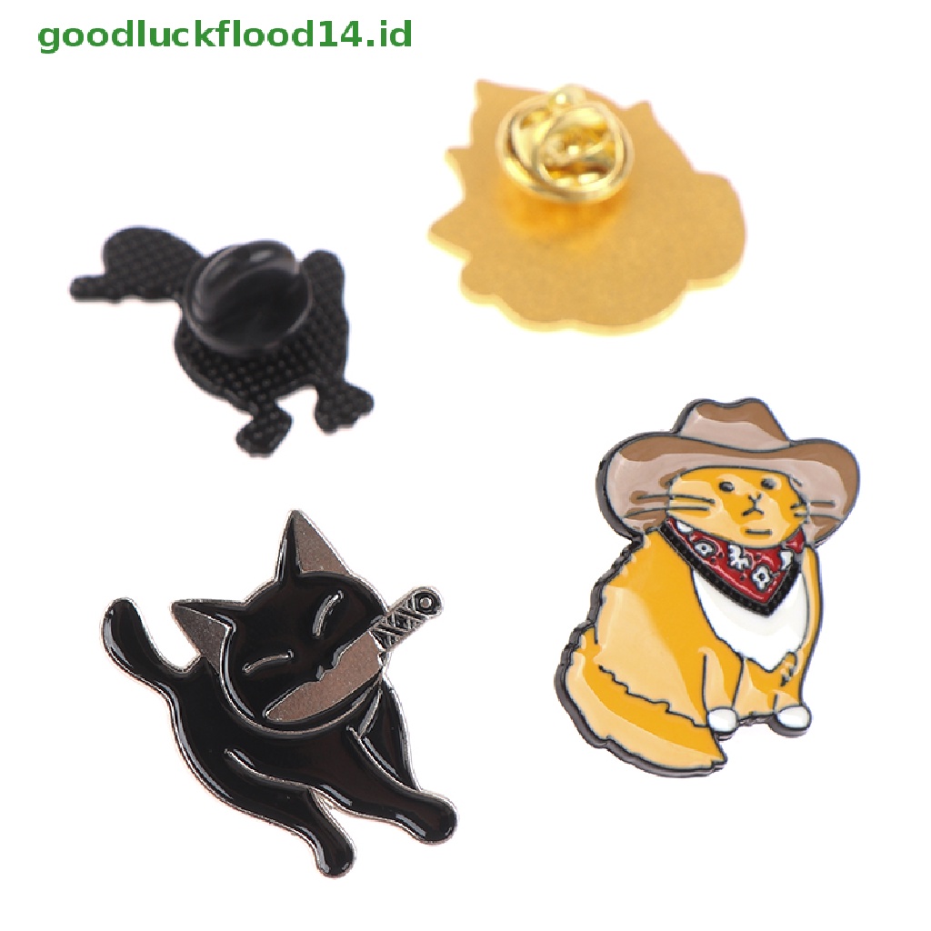 [GOOGFOUR] 4pcs Set Pin Enamel Lucu Untuk Jaket Ransel Kemeja Lapel Badges Pins [TOP]