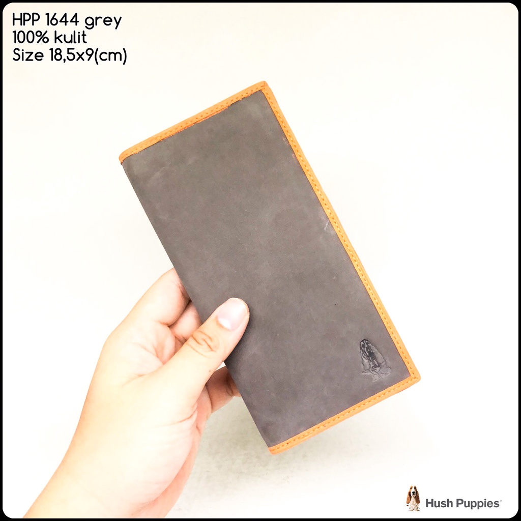dompet kulit pria hush puppies 1644 series nubuck asli kulit sapi dompet panjang