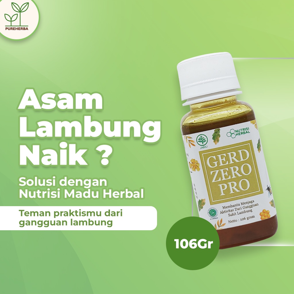 Jual Gerd Zero Pro mini madu herbal untuk membantu mengatasi asam lambung, gerd, dan anxiety
