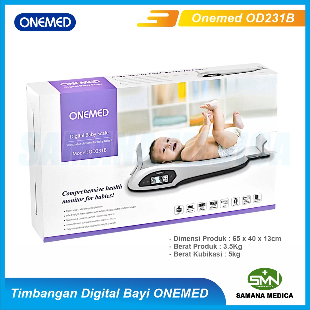 Timbangan Bayi Digital Onemed OD 231B Alat Ukur Berat Badan + Tinggi Badan Bayi Digital Onemed