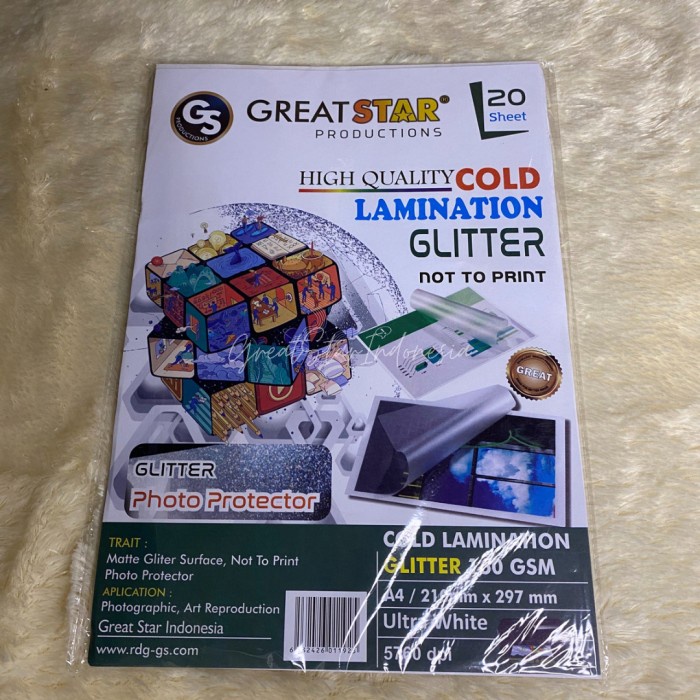 

favorit] LAMINASI DINGIN GLITTER/COLD LAMINATION A4/20 lembar 160 gr