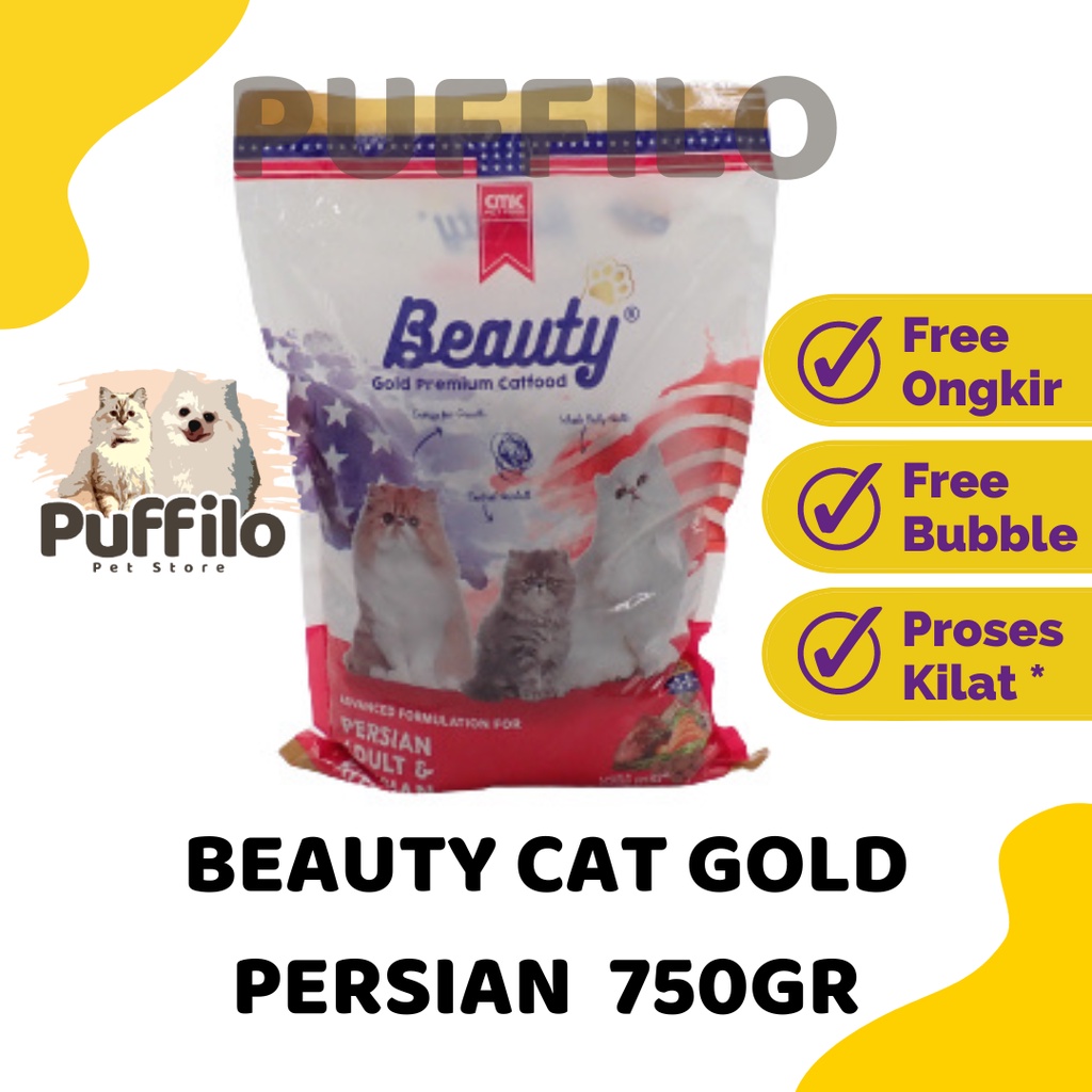 Jual Makanan Kucing Beauty Gold Persian Repack 750Gr | Shopee Indonesia