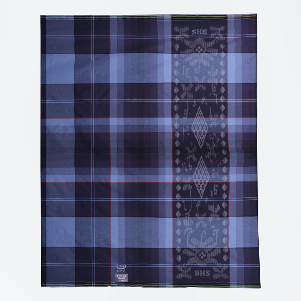 Sarung BHS Cosmo Silver Kombinasi Warna Abu Biru / COSMO BHS SILVER