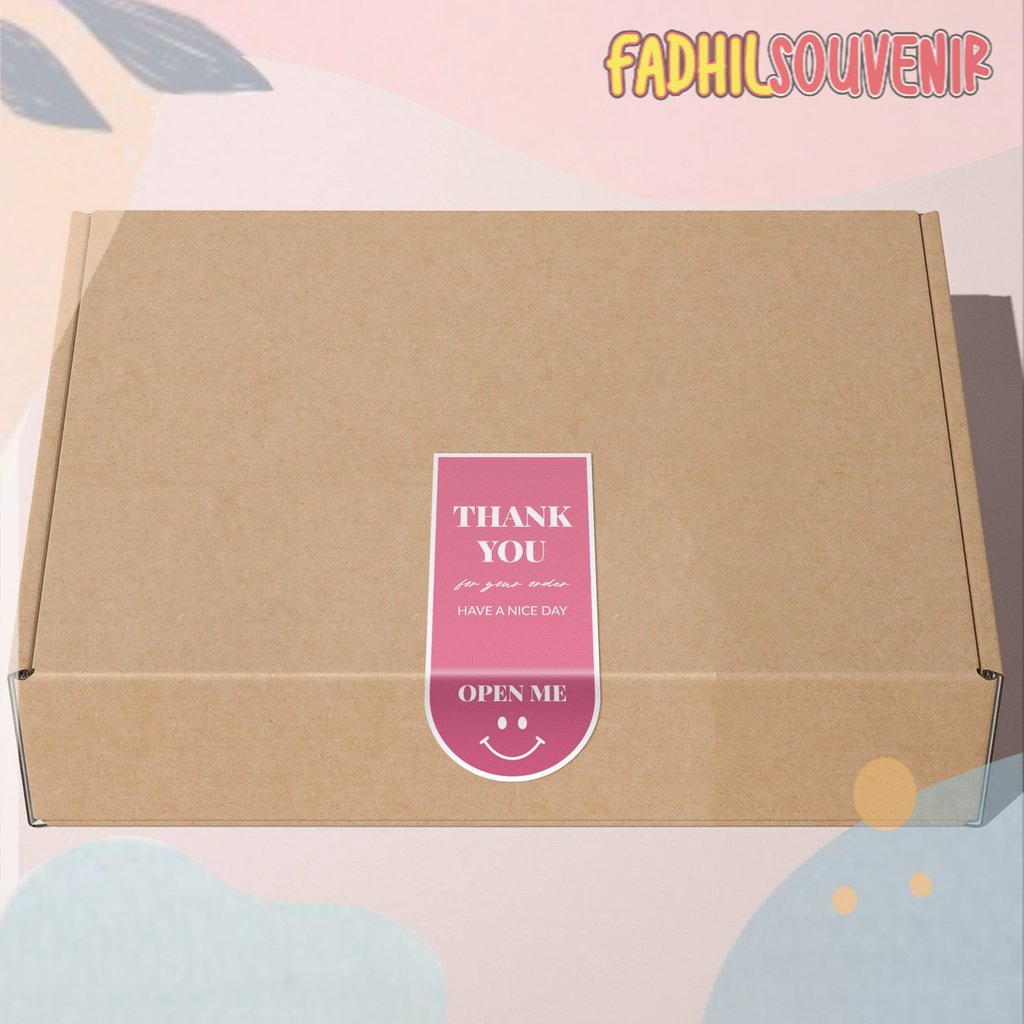 

100 pcs Stiker Label Open Me Thank You Have A Nice Day Fadhilsouvenir