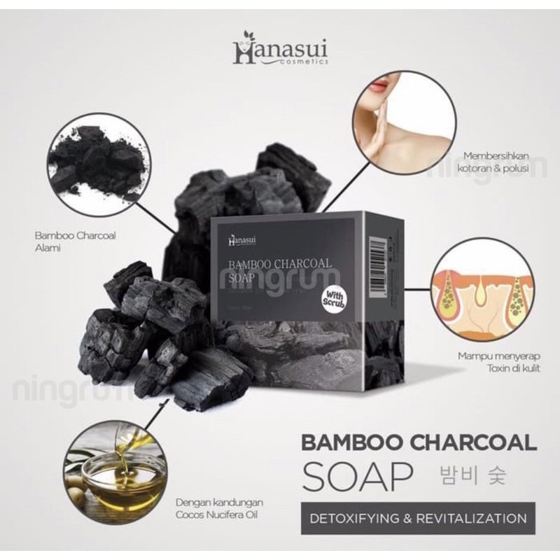 Ningrum - HANASUI Bar Soap 30gr 60gr | Sabun Mandi Scrub Batang Aloe Vera / White Rice / Bamboo Charcoal / Coffe | Sabun Mandi Original BPOM - 5030