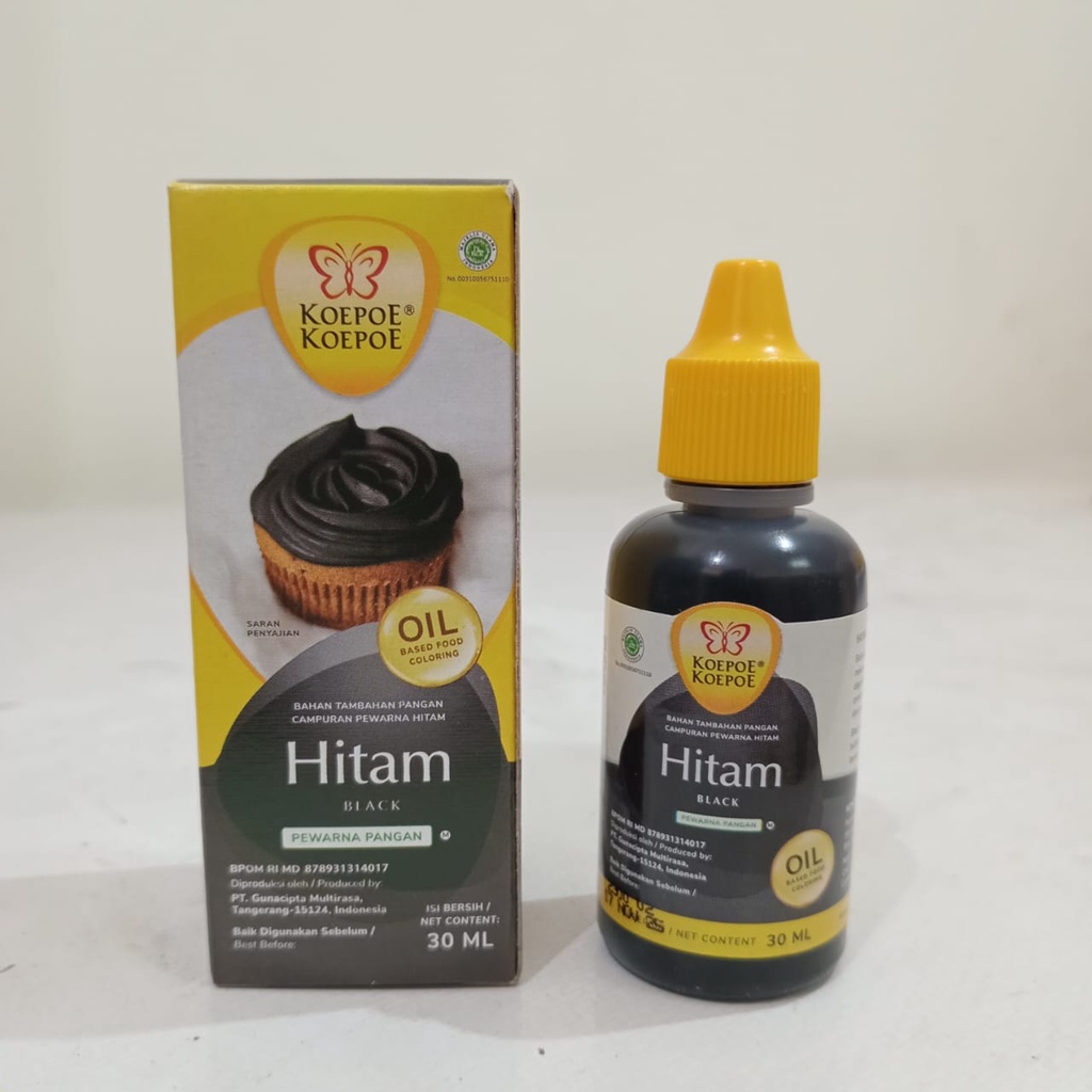 

KOEPOE KOEPOE PEWARNA MAKANAN OIL BASE - HITAM 30 ML / LARUT MINYAK