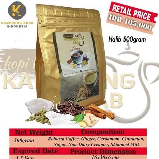 

Kopi Kampoong Arab SUSU Halib 500gr 500 gr Tanpa Gula Robusta Arabica