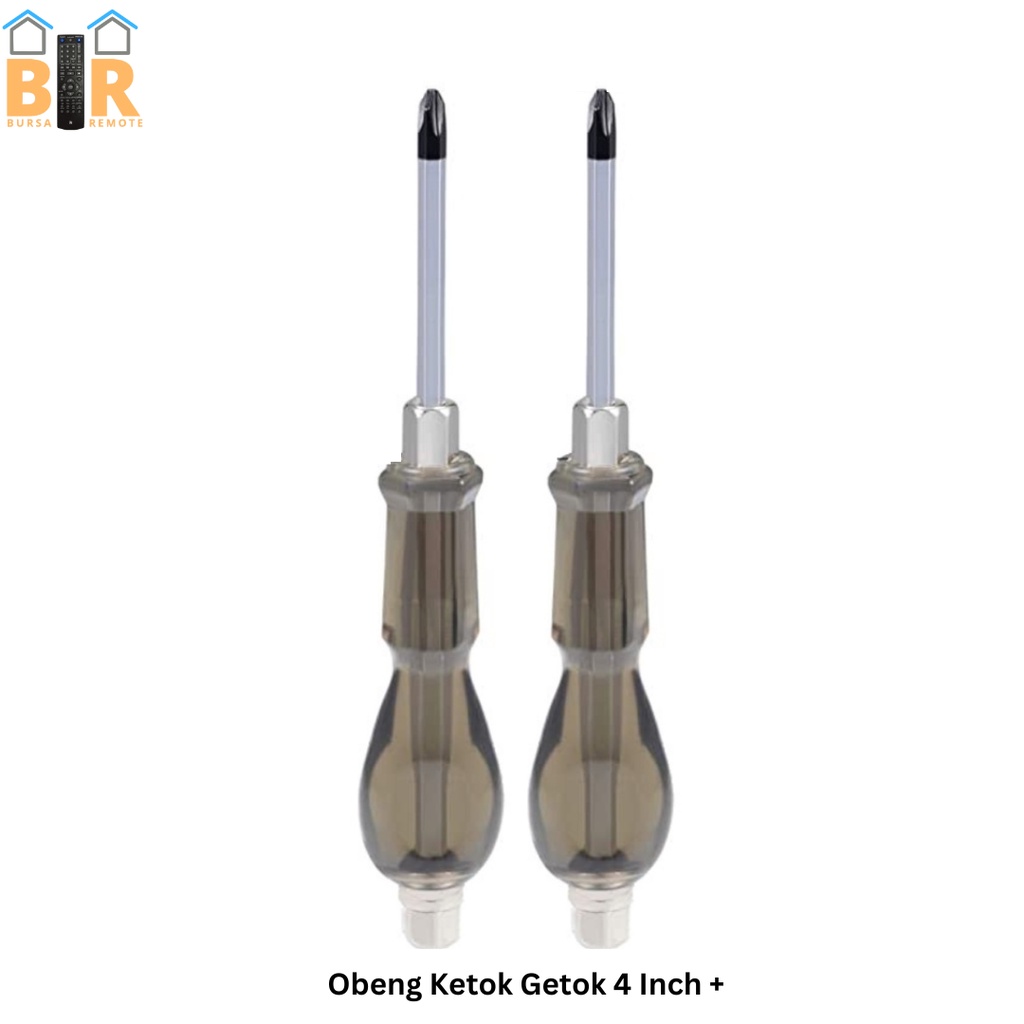 Obeng Magnet Ketok Getok 4 Inch Plus + Handle Karet Impact Screwdriver