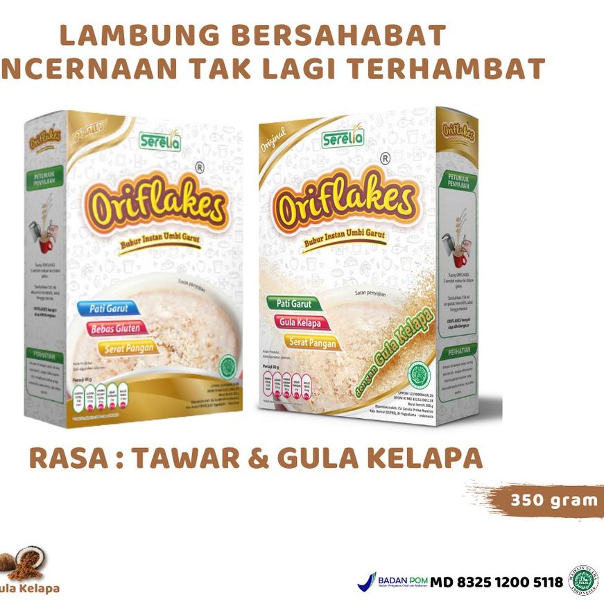 

Terbaru dan terlaris Oriflakes Sereal Umbi Garut Asam Lambung Original bubur sereal umbi pati garut oriflakes plain dan Gula Kelapa serelia oriflakes tanpa susu murah