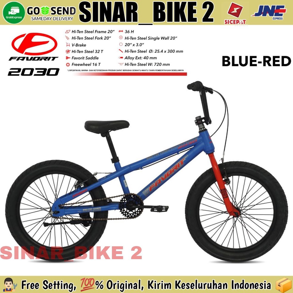 Sepeda BMX Laki Laki  FAVORIT 2030 Ukuran 20 Inch Ban Jumbo 3.0