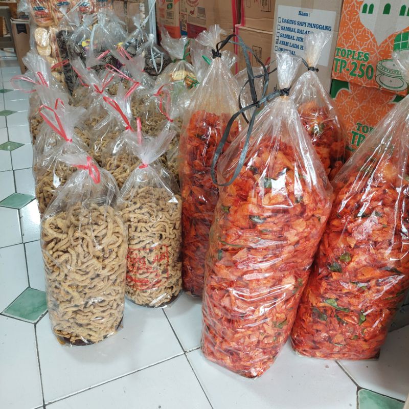 1 BAL 2KG KRIPIK USUS AYAM KRISPY ORIGINAL SNACK KILOAN MURAH ALMA.SNACK