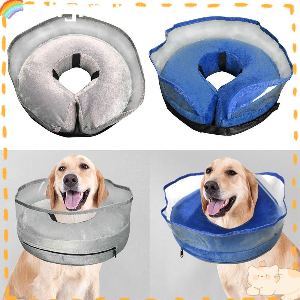 Solighter Inflatable Pet Collar Protection Pet Cincin Lembut Penutup Anti Gigit Anti Gigit