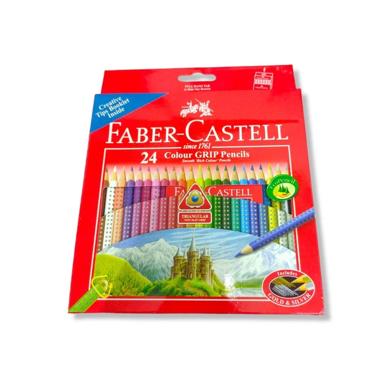 

Pensil Warna Fabercastell 24 Warna Grip Pencil #116253 Colour Pencil Tringular