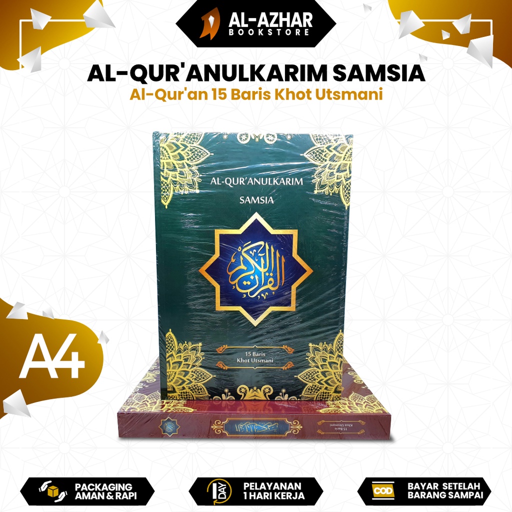 Al Quran Samsia Ukuran Besar A4 Quran Al Quranulkarim HVS 15 Baris Khot Utsmani