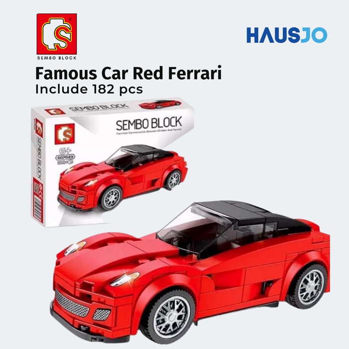 Brick Mainan Anak Sembo Lego Block Famous Car Red Ferrari(Mobil Balap)607049