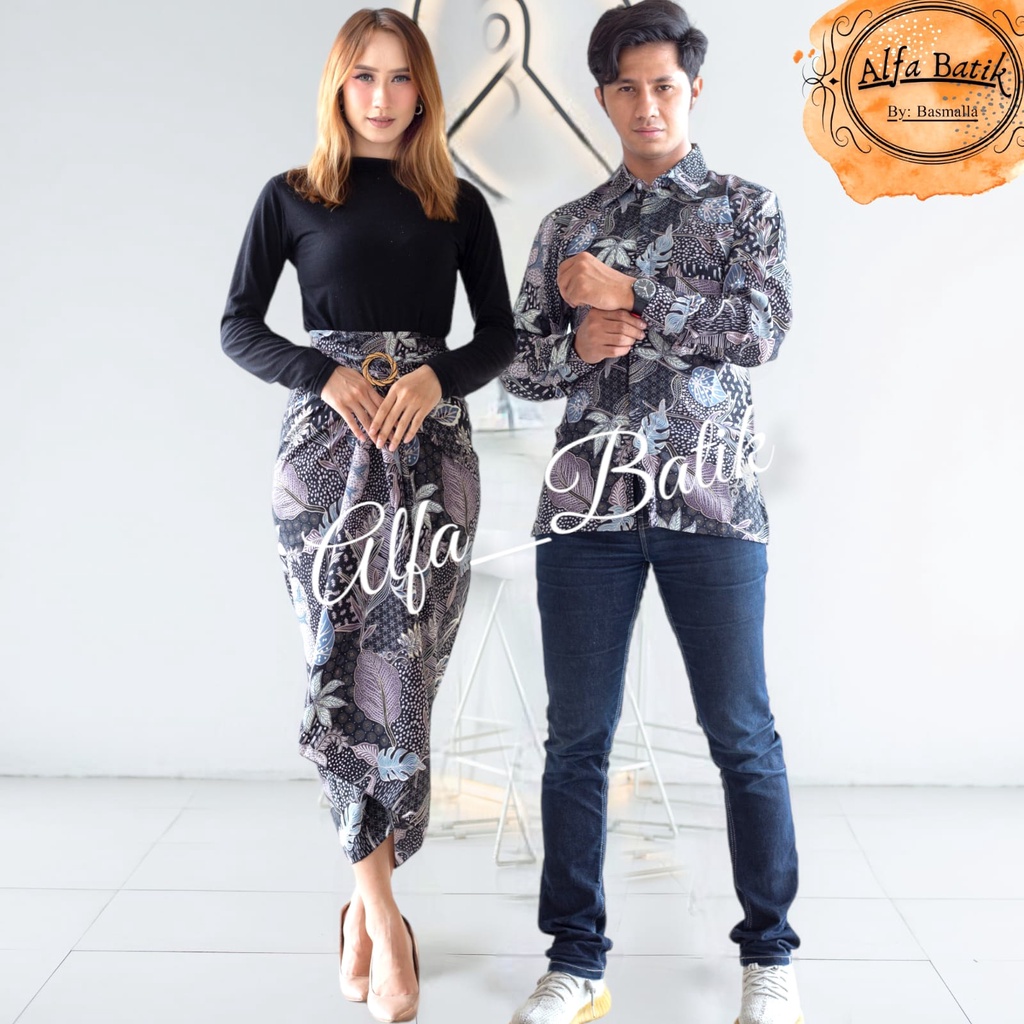 COUPLE LILIT DAN KEMEJA/COUPLE KONDANGAN/COUPLE PESTA/COUPLE WISUDA/COUPLE BATIK JUMBO