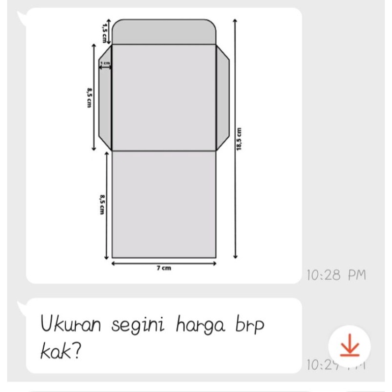 

pisau pond amplop custom uk n model sesuai pesanan