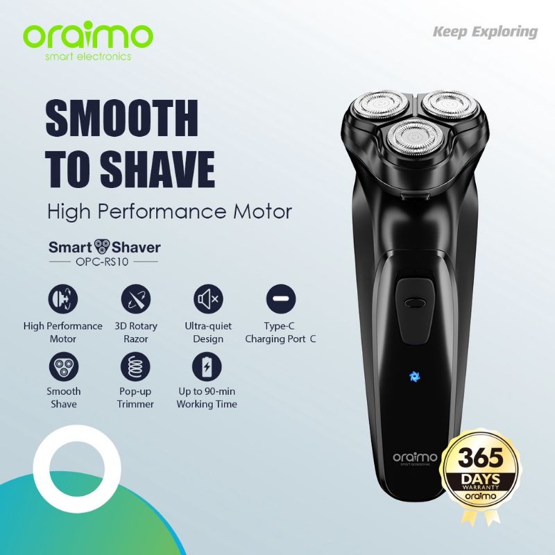 Oraimo Smart Shaver OPC-RS10 Alat Cukur Elektrik ALAT CUKUR RAMBUT KUMIS JENGGOT ORAIMO OPC RS10 BERKWALITAS BERGARANSI 1TH