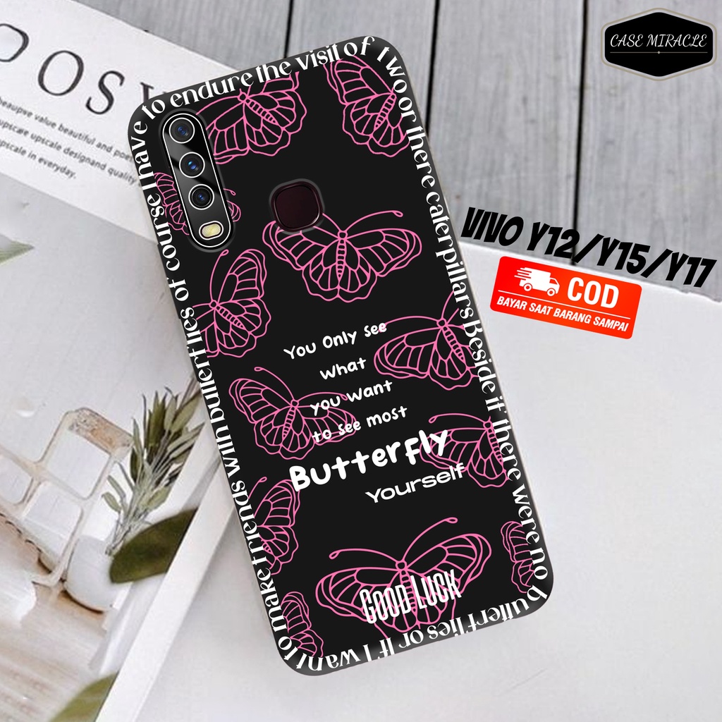 CM Case VIVO Y12 Y15 Y17 Y12i Y11  Softcase Lentur Warna Hitam Macaron Protector Lensa Kamera Kaca  