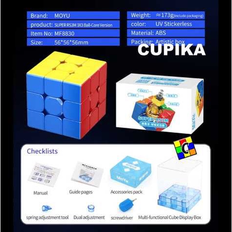 Rubik Rubik 3x3 Moyu Super RS3M 2022 Magnetic Maglev Ball Core Ori