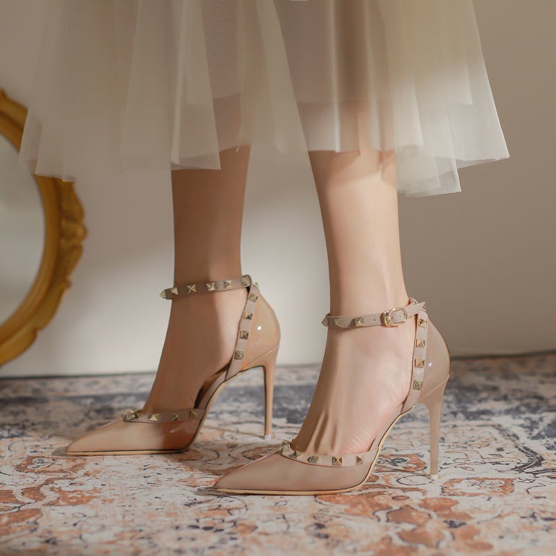 FINDAL High Heels Wanita Stiletto Sepatu Hak Tinggi Ankle Strap Kasual HI-039