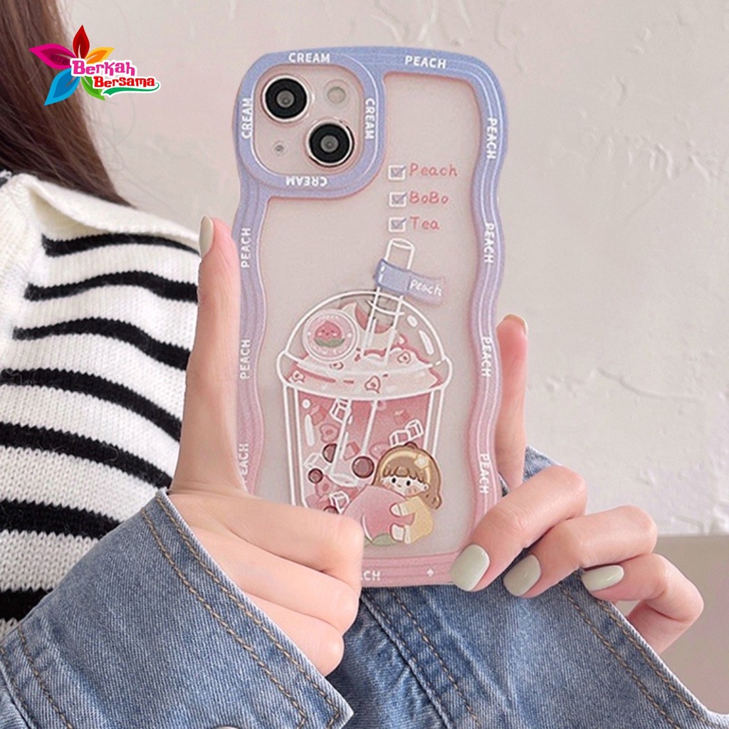 SS132 CASING SOFTCASE PEACH BOBA TEA FOR OPPO A3S A1K A5S  A7  A12  F9  A11K A15  A15S  A35 A16  A16S A17  A17K A36  A76 A37  NEO 9 A39  A57 LAMA A5  A9 A52  A92 A53 A33 2020 A54 A55 4G A57 2022 A77S A78 A58 A38 A18 4G  BB7582