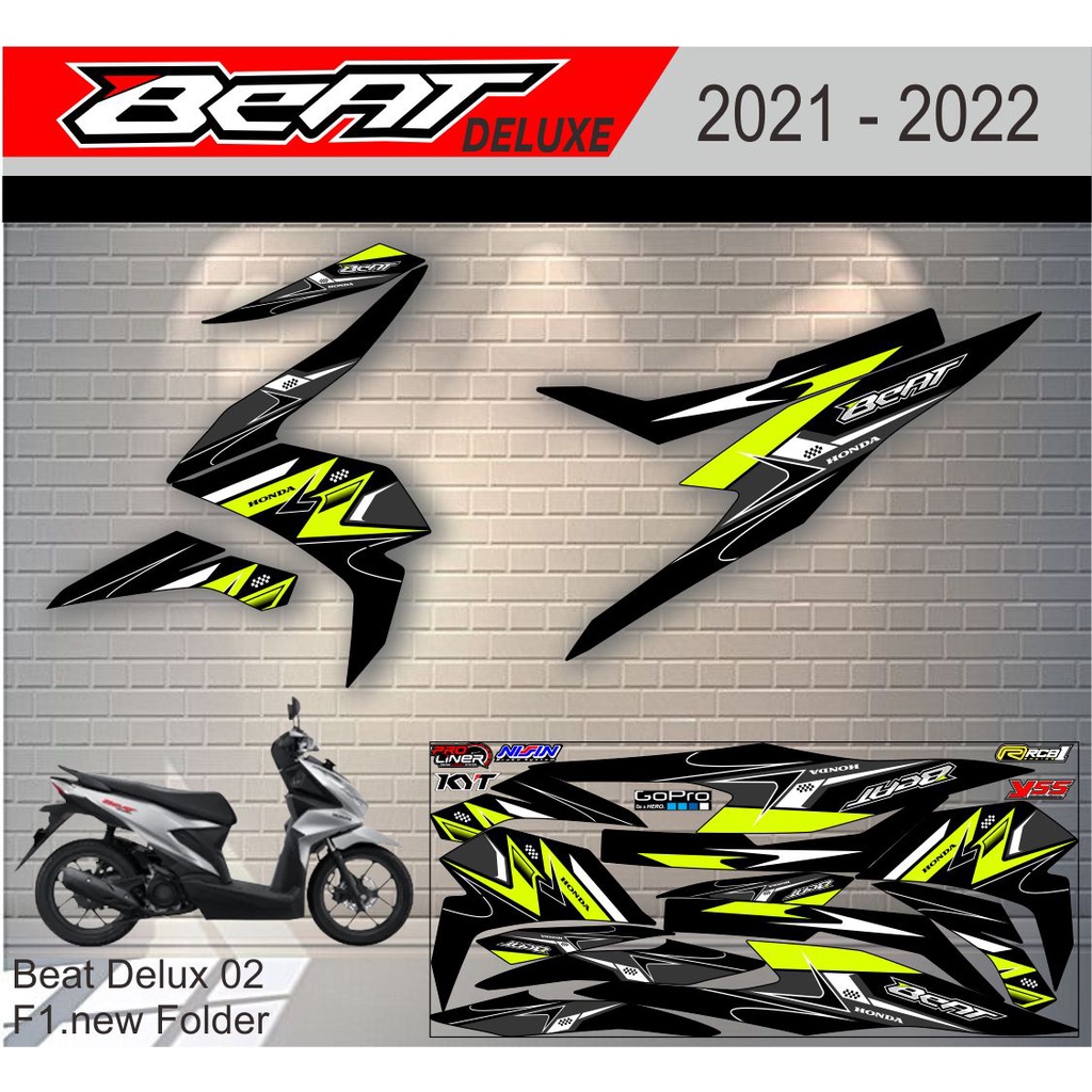 Striping Beat Deluxe - Sticker Striping List Variasi Motor Beat Deluxe Motif Racing #honda beat delu