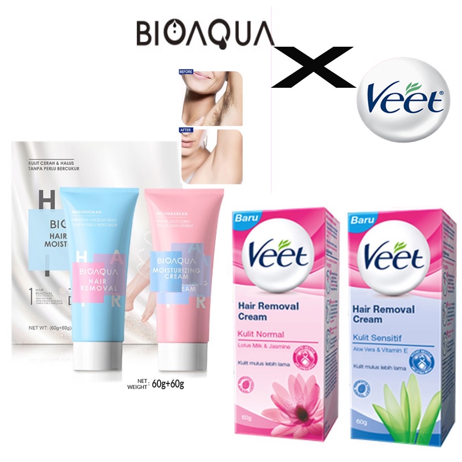 PROMO [+SPATULA] Veet Silk &amp; Fresh Hair Removal 25 gr + Free Masker Bioaqua