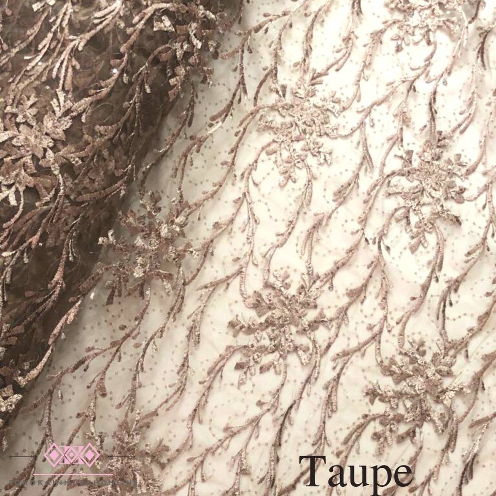 Kain Tille AKAR MUTIARA Kebaya Brukat ELIZABETH NEW 2023 Bordir Super Premium Meteran Mewah Warna LENGKAP (Kebaya/Bridesmaid dress)