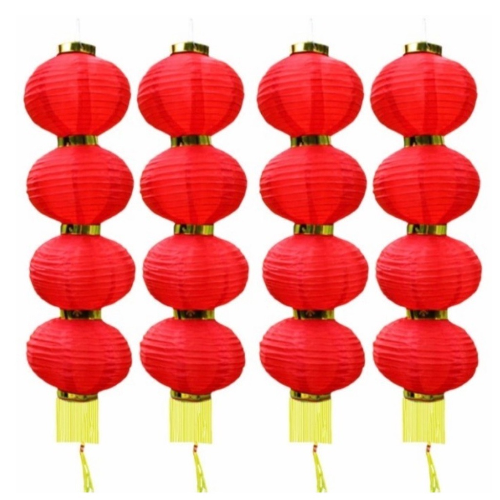 Lampion SUSUN imlek Waterproof Dekorasi Hiasan Pesta Tahun Baru 40cm 16 Inchi INdoor Outdoor Silk